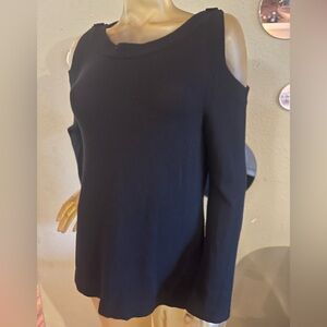EUC Women’s Cold Shoulder Black Sweater, Size L